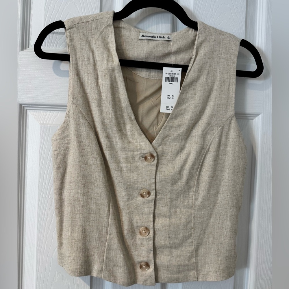 Abercrombie & Fitch Women's linen buttoned vest